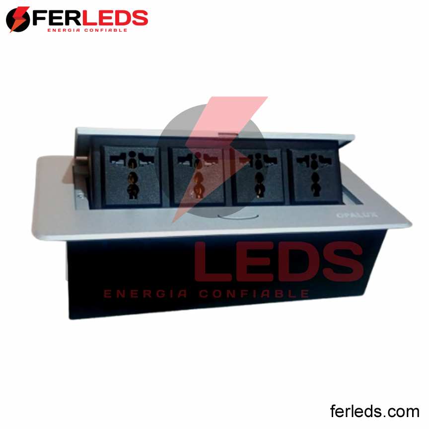 FERLEDS. OPALUX TOMACORRIENTE DE MESA 4 TOMAS  - PLATEADO