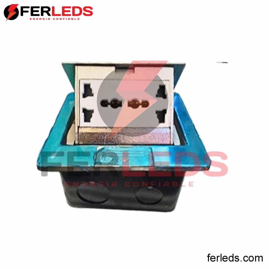 FERLEDS. CUBULL TOMACORRIENTE DOBLE DE ESCRITORIO/PISO - PLATEADO