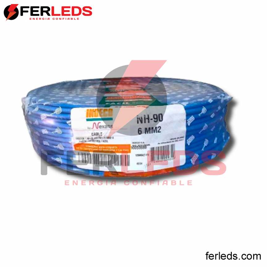 FERLEDS. INDECO CABLE NH-90 6MM2  AZUL
