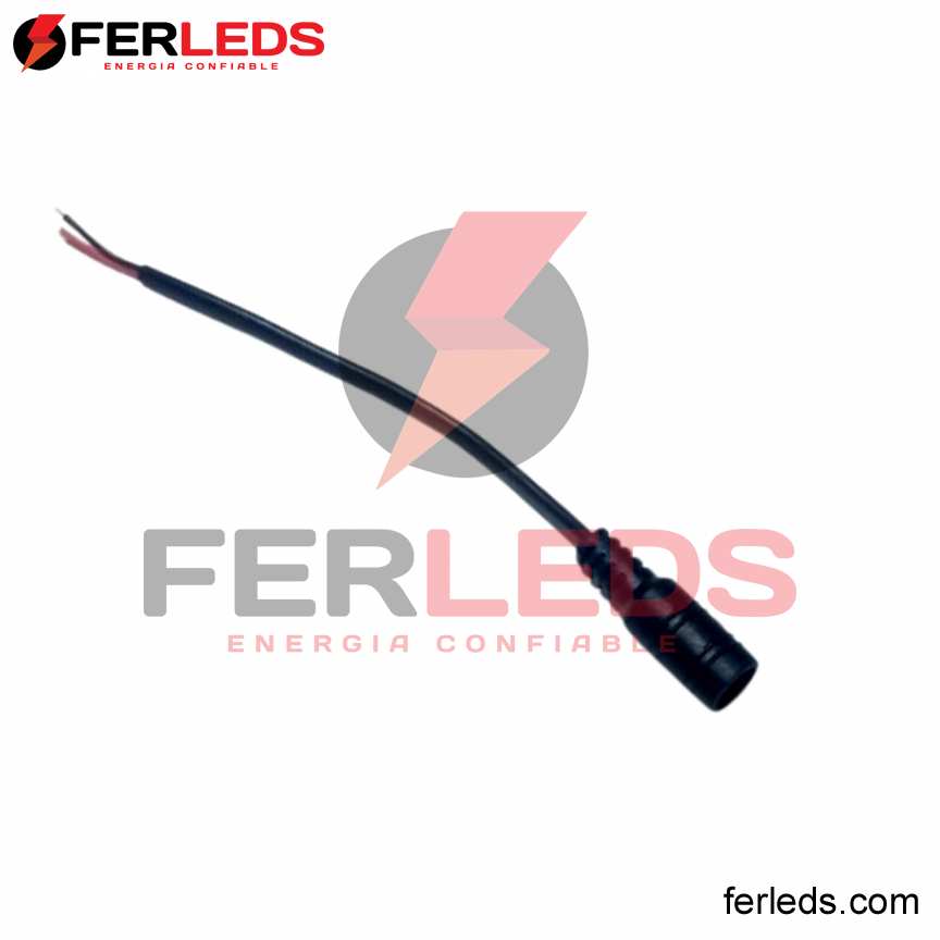 Ferleds. Cable Conector hembra de Alimentación DC para Tira LED y Neón Flexible 12V/24V