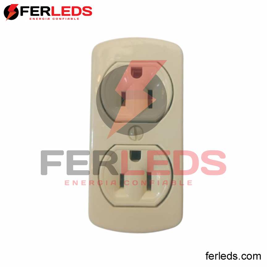 Ferleds. Leviton  Tomacorriente Doble Visible 2P+T 15A 125V Marfil
