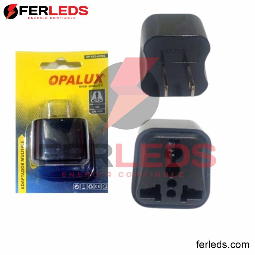 ferleds. Opalux Adaptador de Corriente Múltiple OP-603-A3NG, 10A, Negro