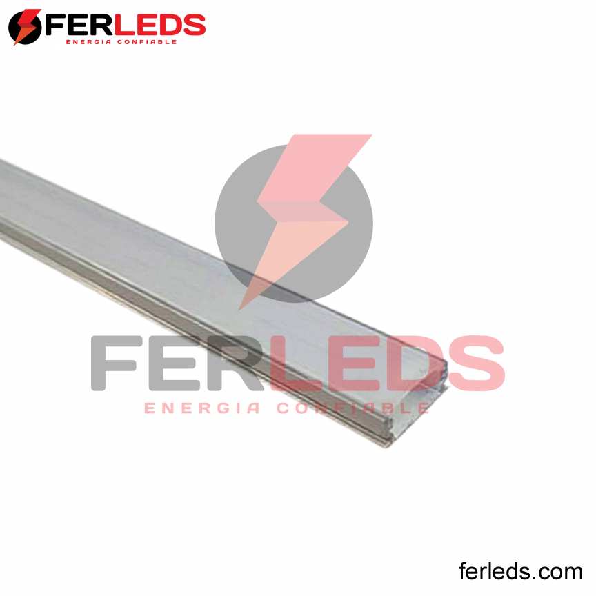 Ferleds. Perfil de Aluminio para Tira LED - Sobreponer, 2 Metros (Gris)