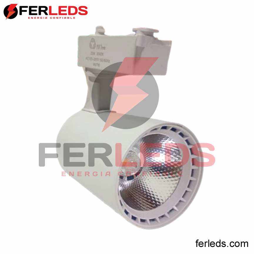 Ferleds. Spot LED para Riel 10W Integrado blanca (Luz Blanca Fría 6500K)