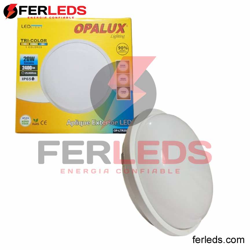 OPALUX APLIQUE  EXTERIOR LED 3000K - 4000K - 7500 ( TRICOLOR)