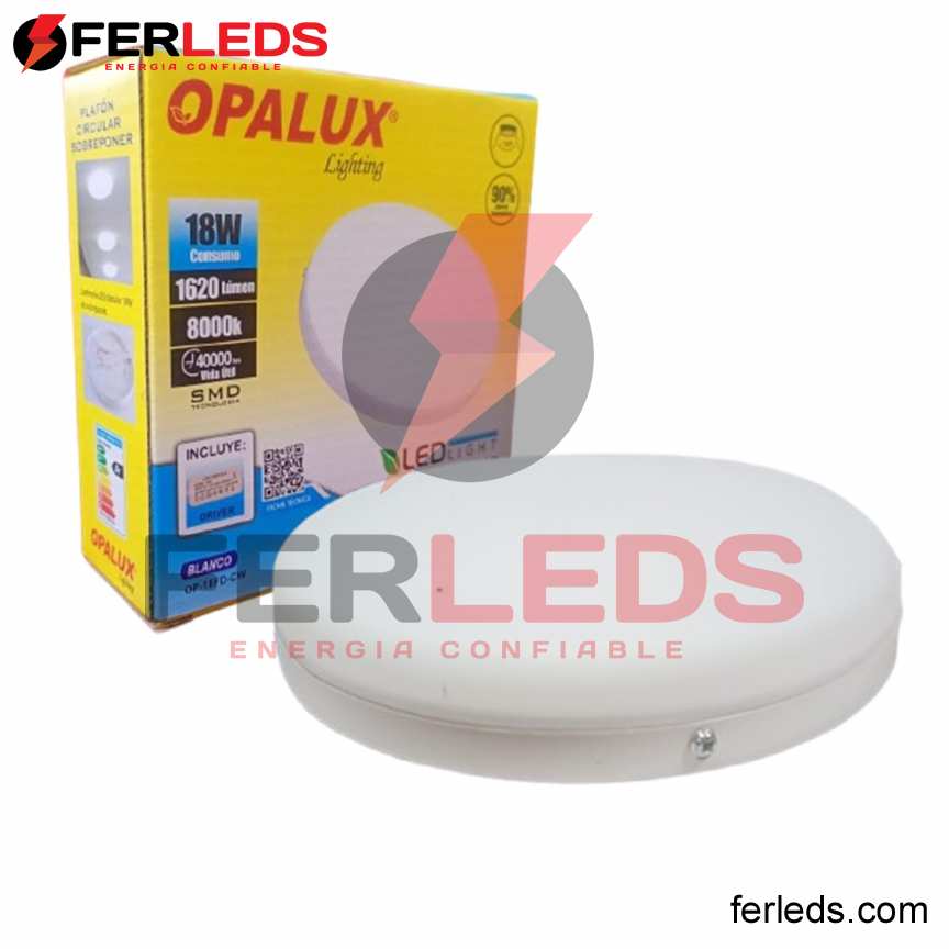 OPALUX PLAFON LED CIRCULAR 18W - 8000K - (BLANCO)