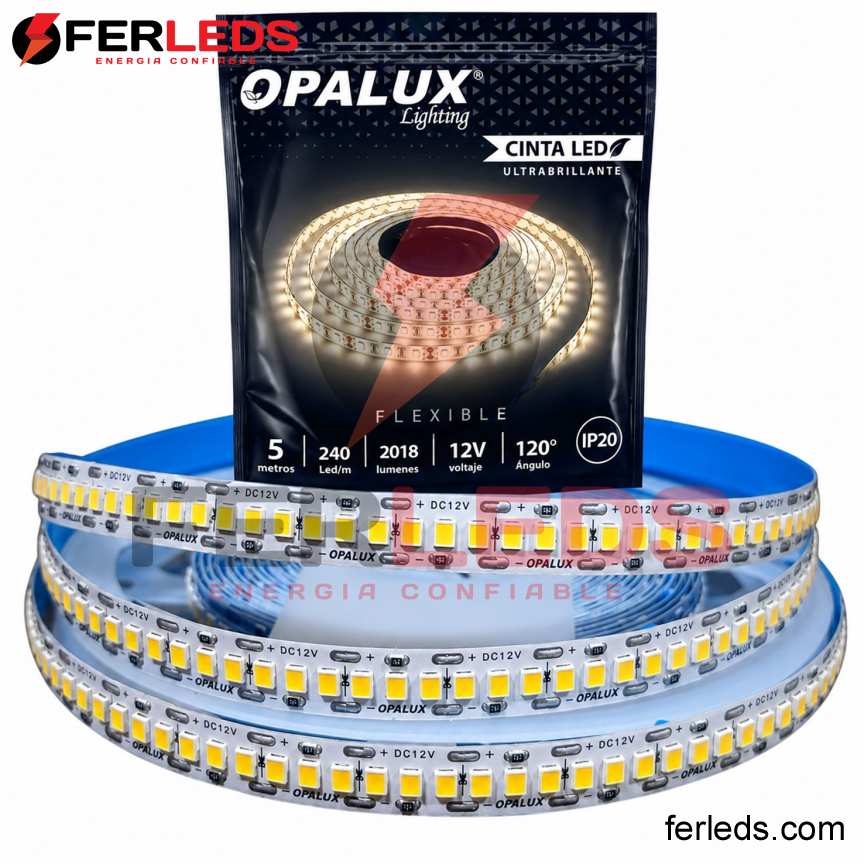 Opalux | Tira LED 12V Cálida 240LED/m 5m OP-LS28240-WW