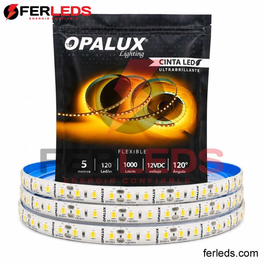 Opalux | Tira LED 12V Exterior Blanca 120LED/m 5m OP-LS65120-CW