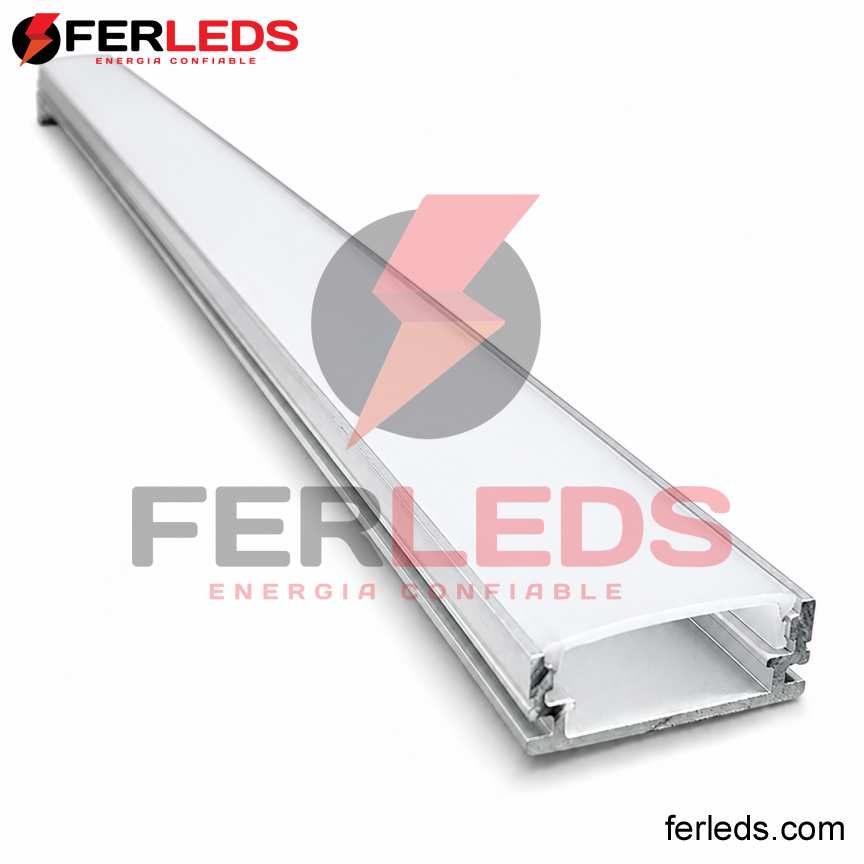 Perfil de Aluminio para LED Adosable Gris 2m (17x7mm)