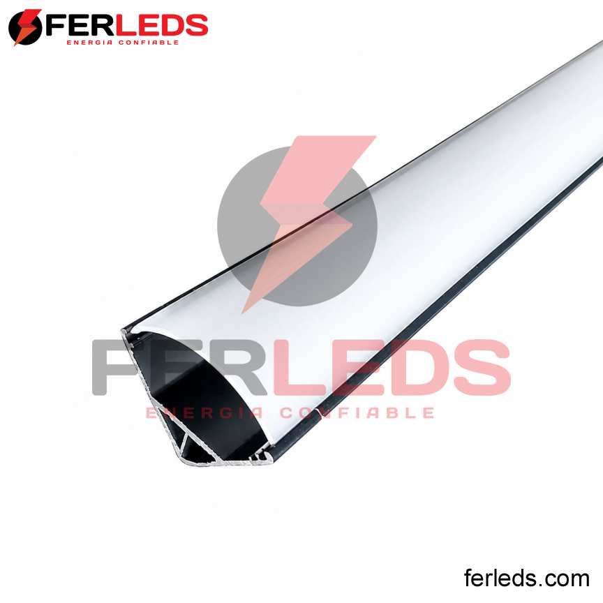 Perfil de Aluminio para LED Esquinero Negro 3m (17x7mm)
