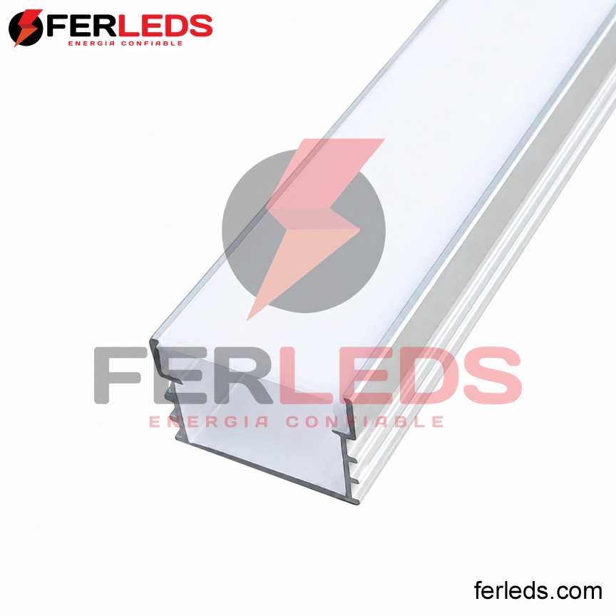 Perfil de Aluminio para led adosable Gris 2 metros