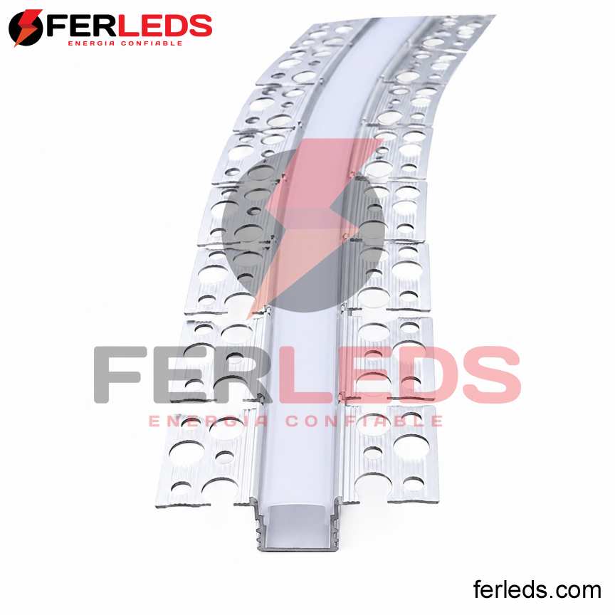 Perfil led empotrable gris para Drywall 2 metros