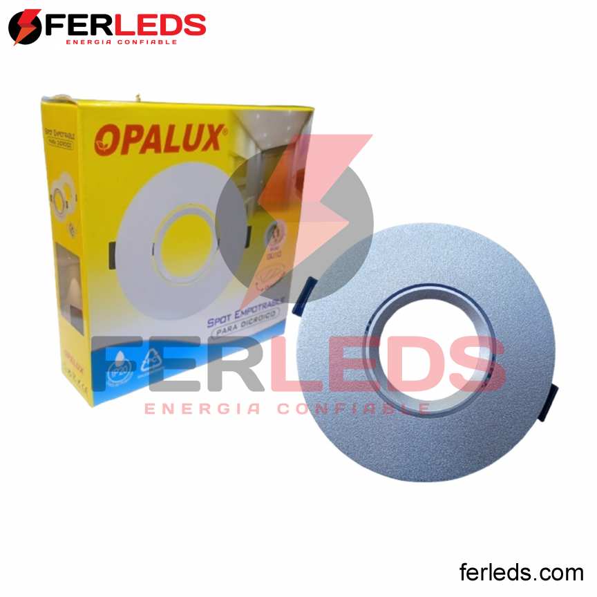 OPALUX SPOT EMPOTRABLE PARA DICROICO PLATEADO