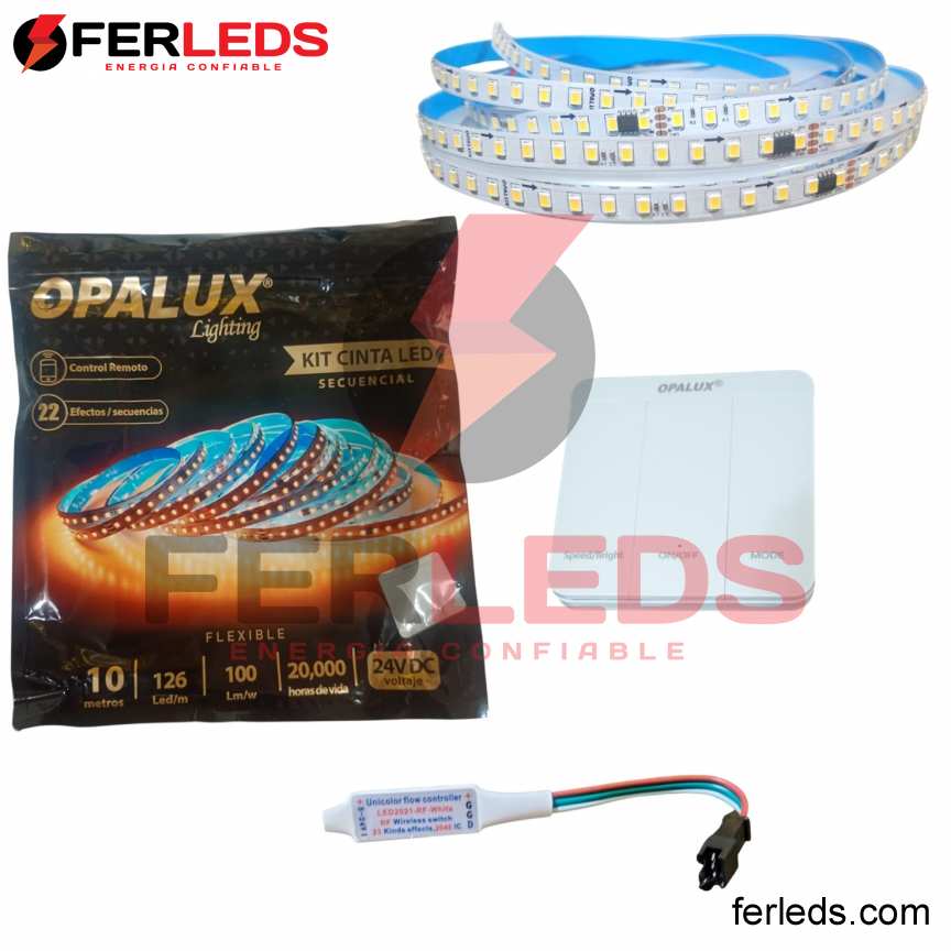 OPALUX KIT CINTA LED SECUENCIAL  7000K - 126L/M  - 24V (BLANCO)