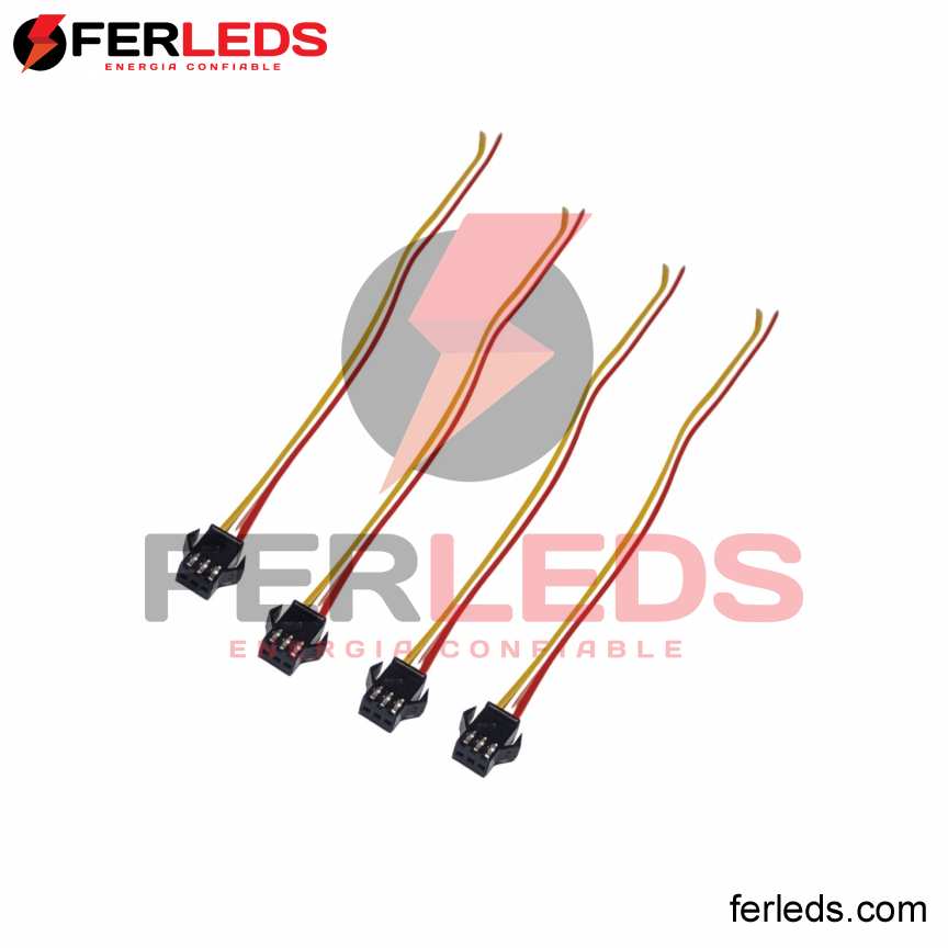 CONECTOR CON CABLE PARA CINTA LED HEMBRA  -  3T