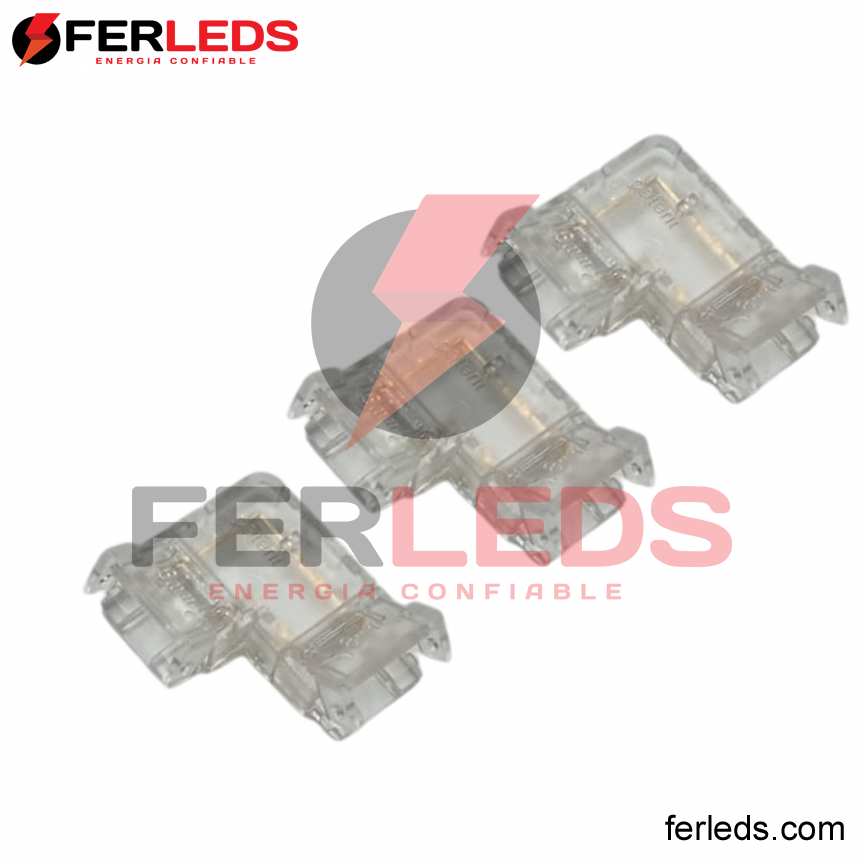 UNION TIPO L A PRESION  DE CINTA LED 10MM - TRANSPARENTE