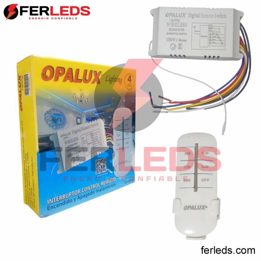 OPALUX INTERRUPTOR CONTROL REMOTO 4 VIAS - 220V - ON/OFF