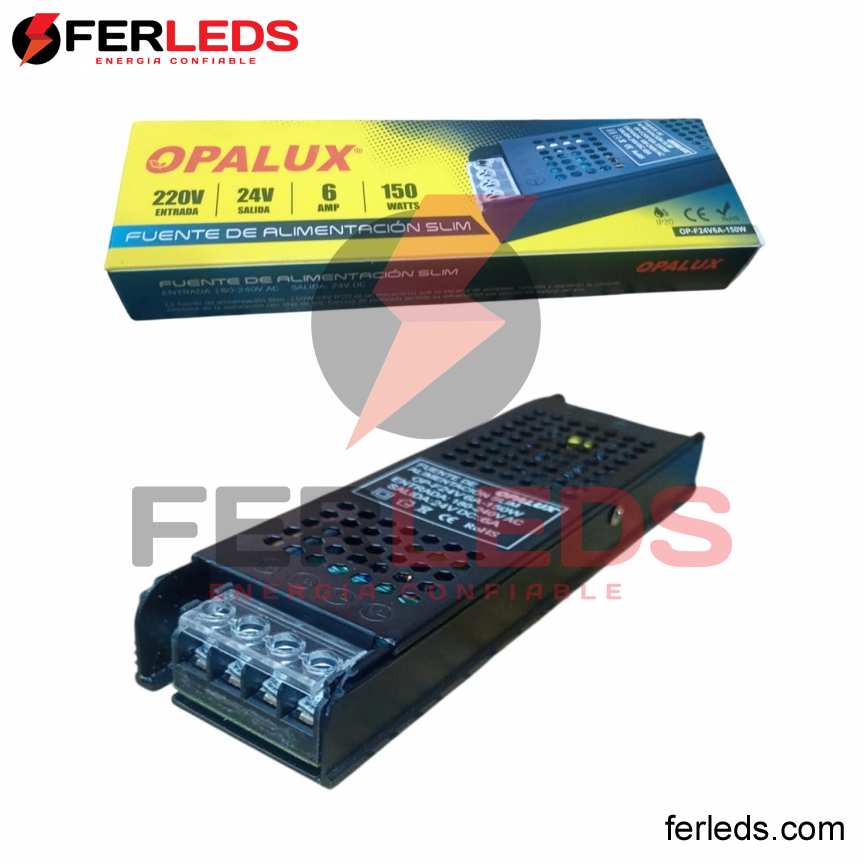 OPALUX FUENTE DE ALIMENTACION SLIM 150W - 24V - 6A